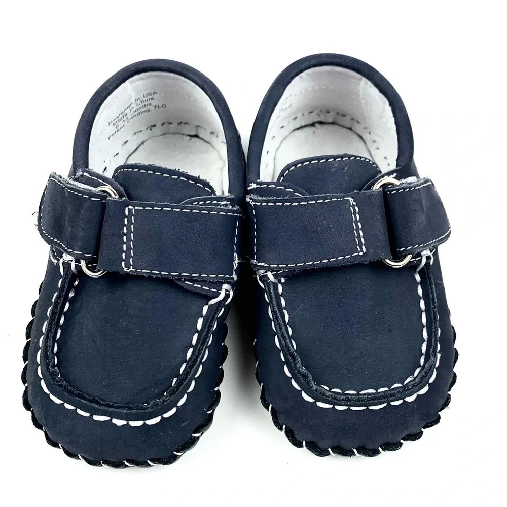 Pediped Infant Navy Moccasin Size 6 - 12 Mo.
